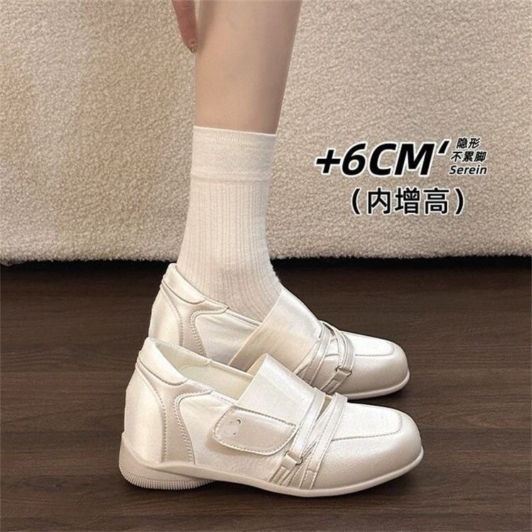 厚底不累脚镂空玛丽珍鞋女2026秋季新款魔术贴方头休闲内单鞋