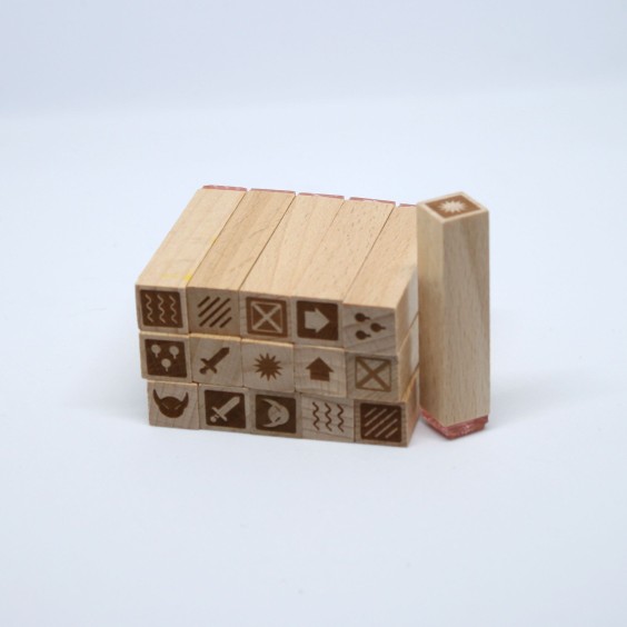 王国制图师1-2季木制印章阴阳各一个8*2，16个印章