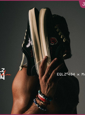 EQLZ×Ma3colm联名义阔官方卡米然404OG和平与爱刺绣百搭通勤板鞋