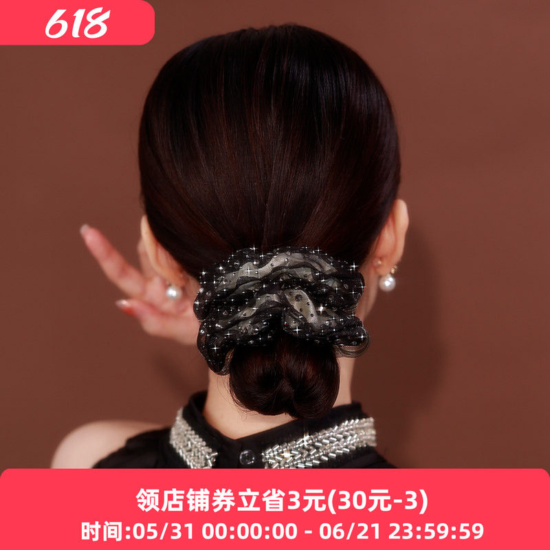 铂思亚法式双层欧根纱大肠发圈女