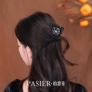 铂思亚热麦发夹女后脑勺盘发鲨鱼夹温柔气质亚克力小号鲨鱼夹头饰