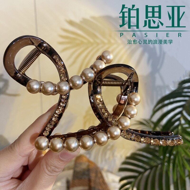 铂思亚余晖（落日姐妹版）时尚百搭后脑勺发夹气质抓夹鲨鱼夹头饰 - 实物图