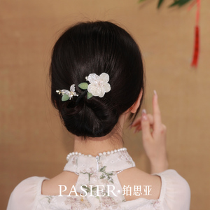 铂思亚山茶花蝴蝶盘发器女丸子头懒人神器扭扭夹后脑勺发夹头饰