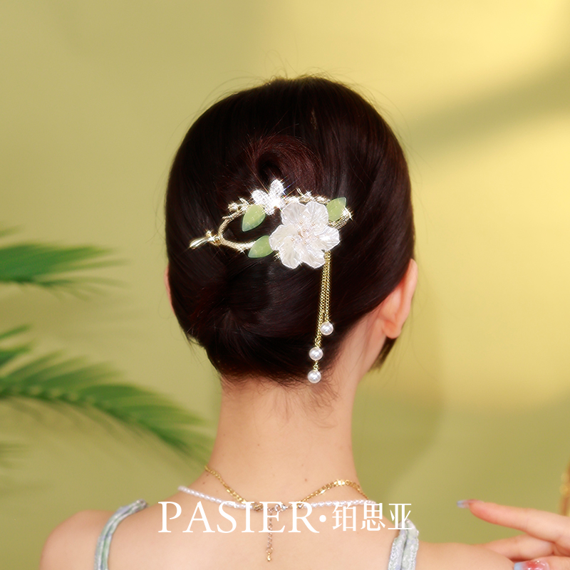 铂思亚蝶恋花盘发扭扭夹发卡