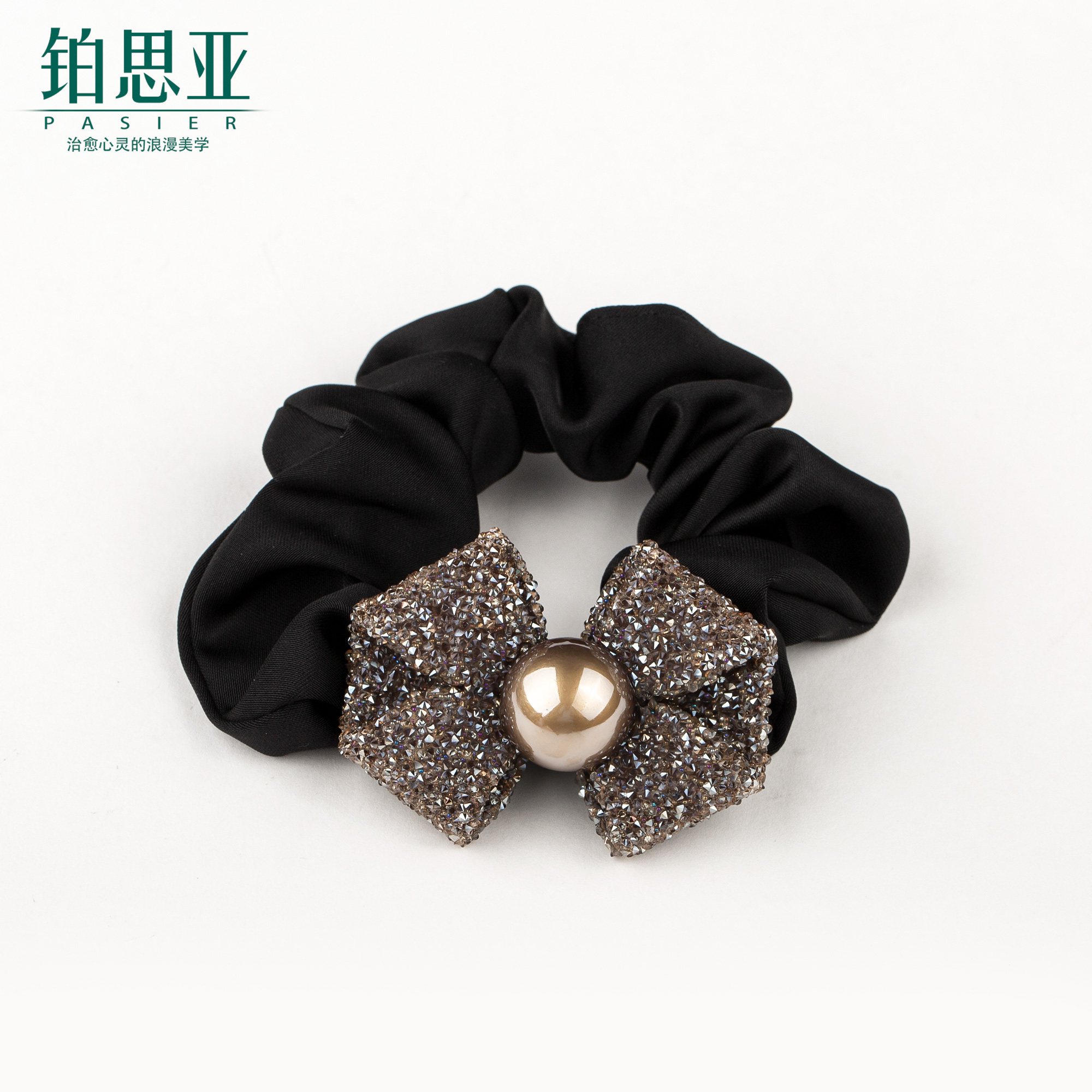 铂思亚 简约优雅蝴蝶结百搭布艺发圈大肠发圈