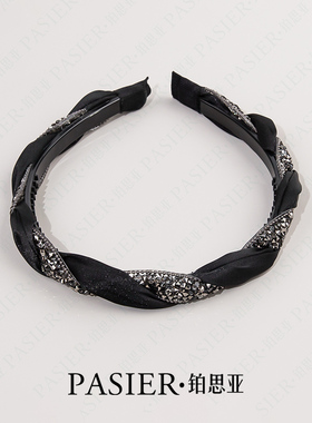 铂思亚格雷系发箍女简约时尚黑色头箍百搭细边显脸小发捆头饰发饰