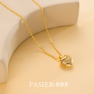 铂思亚金色镂空爱心项链女法式精致优雅锁骨链时尚百搭毛衣链首饰