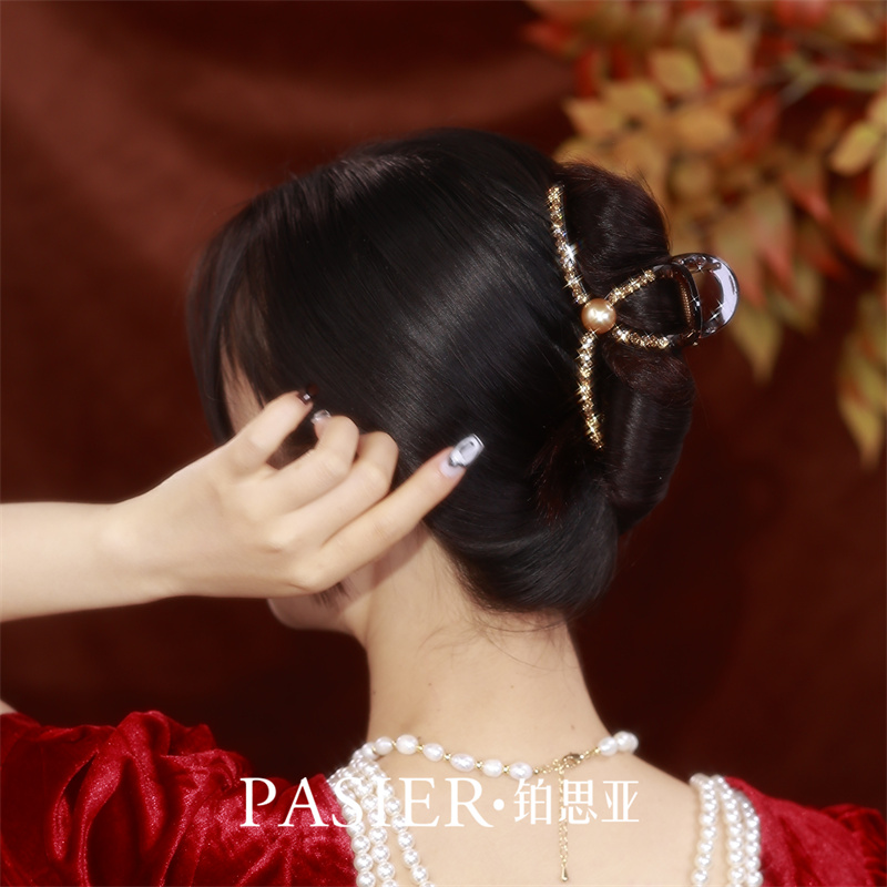 铂思亚新款香槟金发夹女