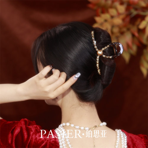 铂思亚新款香槟金发夹女