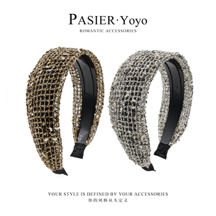 网格毛线高级感小香风发箍FB2519