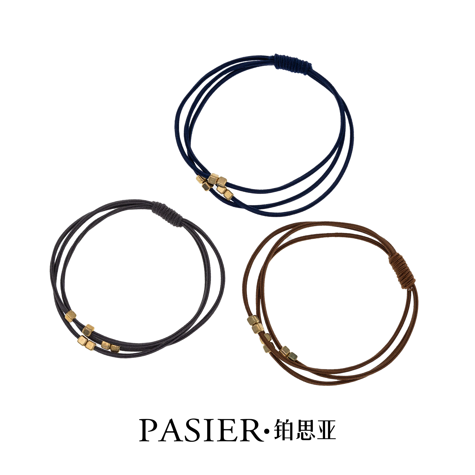 铂思亚简约新款细发圈女后脑勺绑发头绳精致大气高弹力皮套头饰