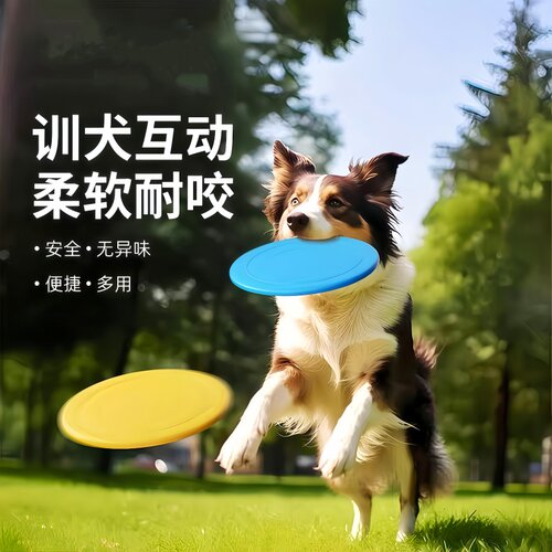 狗狗飞盘玩具训练巡回可浮水边牧柯基大中小型犬互动耐咬宠物玩具
