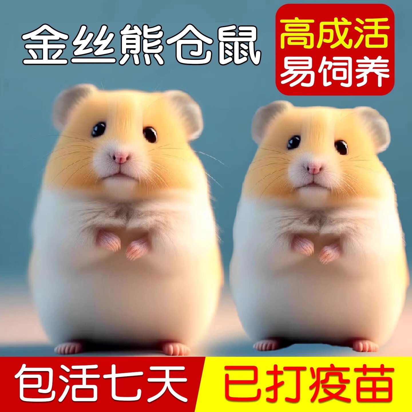 家养金丝熊宠物小仓鼠活物大只一公一母已打疫苗体型鼠类幼崽活体