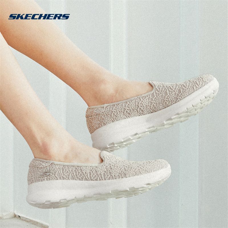 Skechers斯凯奇女鞋春夏季舒适蕾丝透气单鞋一脚蹬软底休闲健步鞋 运动鞋new 运动休闲鞋 原图主图