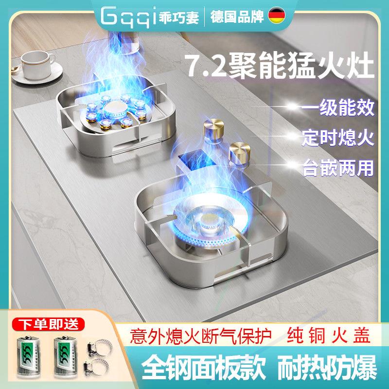 德国正品家用燃气灶台嵌两用双头