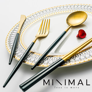 餐具一人食筷子勺子ins风 网红刀叉勺三件套家用西餐刀叉套装全套