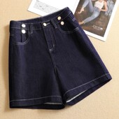 宽松百搭显瘦不掉色休闲阔腿四分裤 牛仔短裤 2025新款 薄款 女夏季