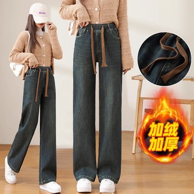 初中生松紧腰直筒高中生学生裤子