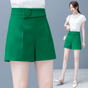 时尚女装高腰西装休闲裤2024新款直筒显瘦百搭夏天薄款阔腿短裤子