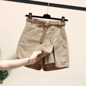 欧货工装 新款 显瘦阔腿裤 休闲五分热裤 潮 高腰短裤 薄款 裙女2026秋季