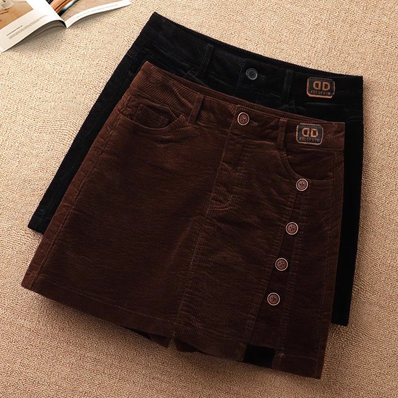 灯芯绒短裤女士2025秋冬季新款高腰条绒裤裙小个子休闲外穿靴裤子