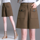 女2025秋冬新款 高腰呢子靴裤 时尚 毛呢五分裤 洋气外穿阔腿a字短裤