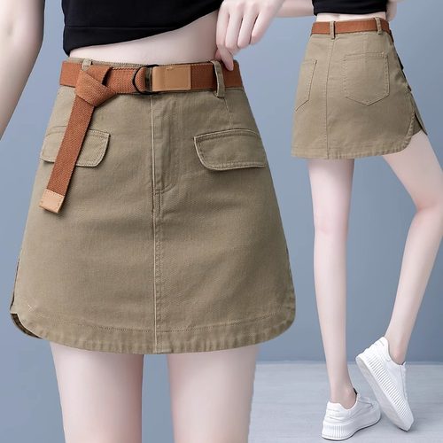 牛仔半身裙女秋季薄款2025新款高腰显瘦包臀裙裤裙小个子a字短裙