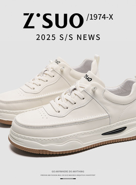 走索新款男士板鞋男夏透气时尚百搭休闲鞋低帮潮流男鞋厚底小白鞋