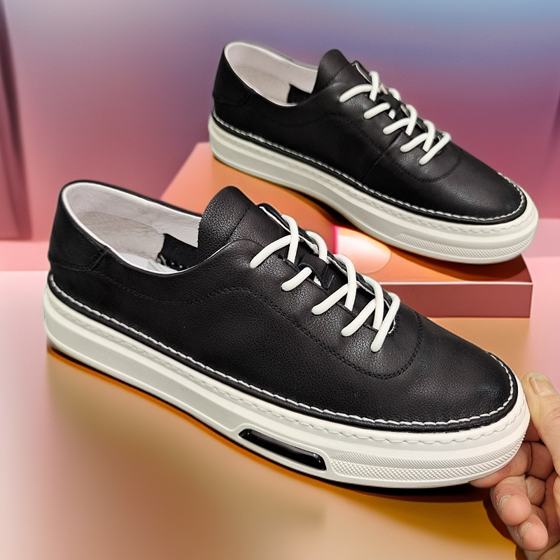 2024春夏季新款真皮板鞋男头层牛皮休闲潮流百搭低帮时尚透气高端