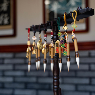 迷你毛笔钥匙扣挂件摆件文玩可爱中国风文昌笔套装小楷软笔书法文房四宝