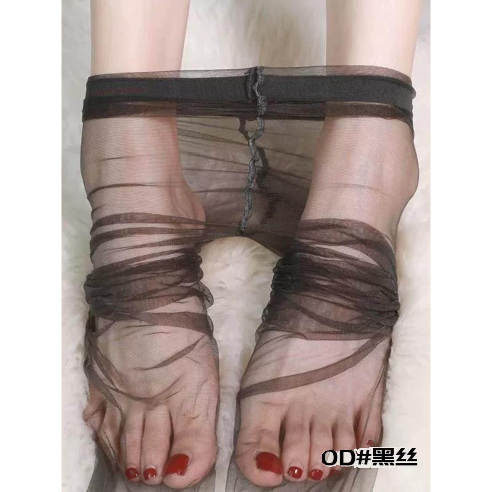 丝袜超薄透明全隐形女夏肉浅黑色性感空气高透5D黑丝