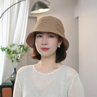 慧莉服配春夏新款 轻薄韩系显脸小褶皱盆帽休闲复古街头出游渔夫帽