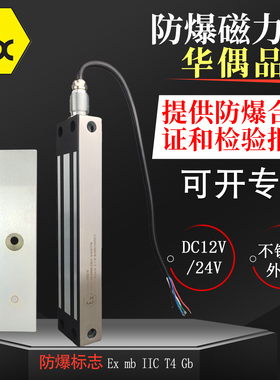 EX防爆磁力锁12V24V门禁电磁锁带门磁反馈信号不锈钢防爆门禁证书