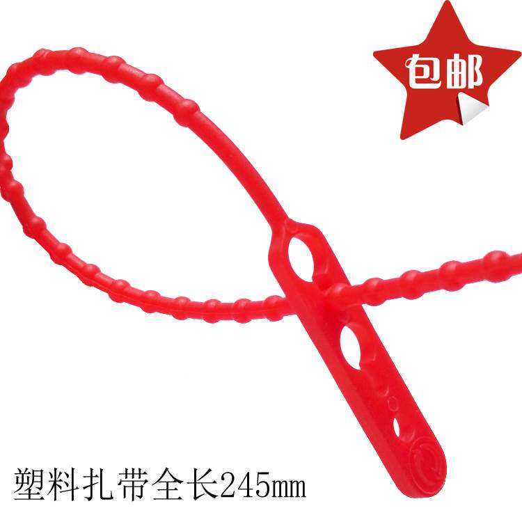 100条塑料封条扎丝活扣扎带可拆卸重复使用封签铅封锁扣捆扎绑i.