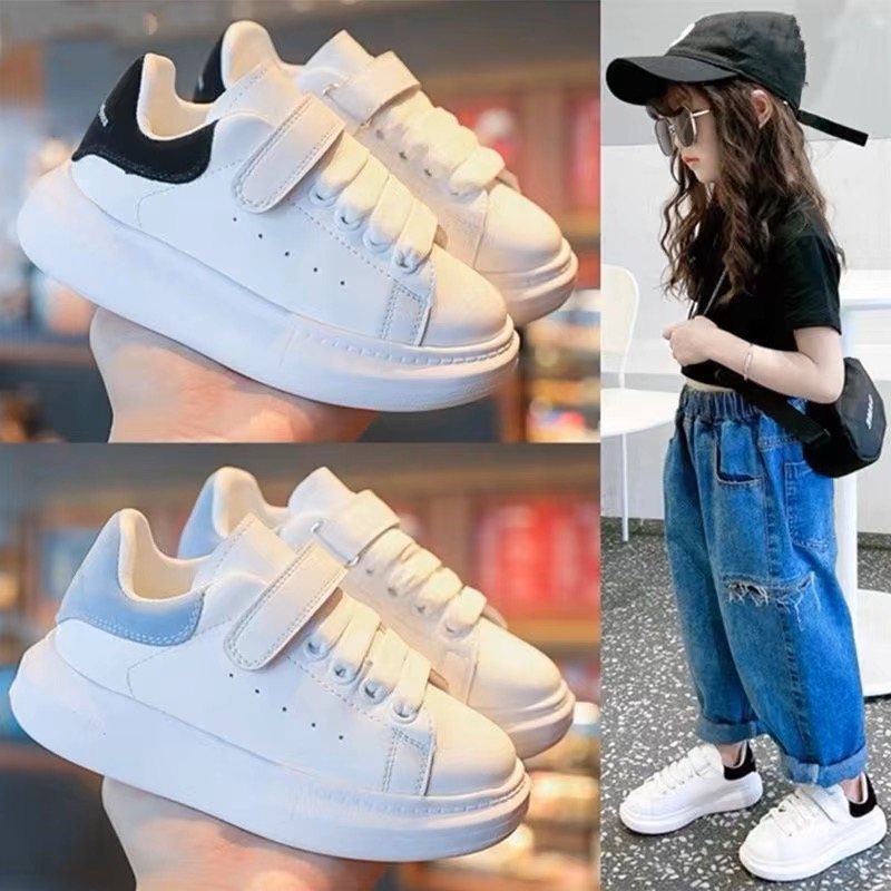 牛皮女童麦昆小白鞋儿童休闲鞋子