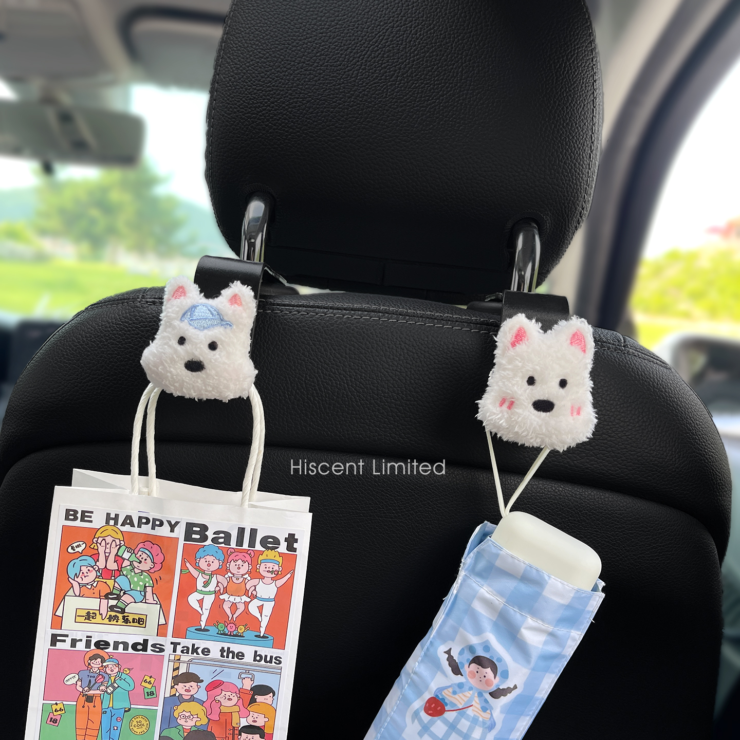 西高地小狗汽车挂钩后排置物钩