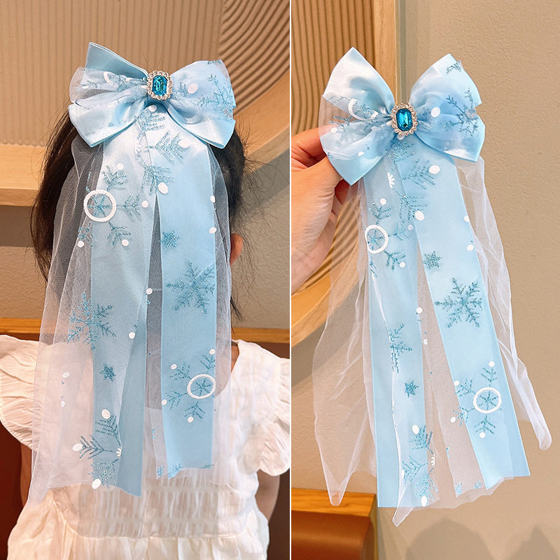冰雪奇缘艾莎花环头饰发箍公主披纱 小女孩婚纱发饰 儿童皇冠头纱