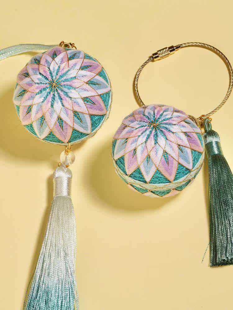 手鞠球1diy材料包成品绣线汉服配饰腰佩荷包素手鞠线情人节礼物送