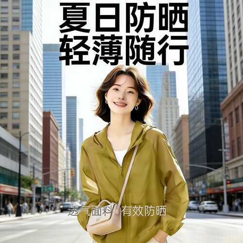2026宽松大码休闲防晒衣女薄款速干韩版小外套连帽百搭轻薄防晒服