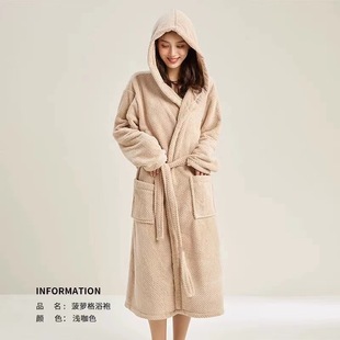 冬季洗完澡穿的浴袍男新品男士浴衣长款吸水浴巾情侣套装冬女款开