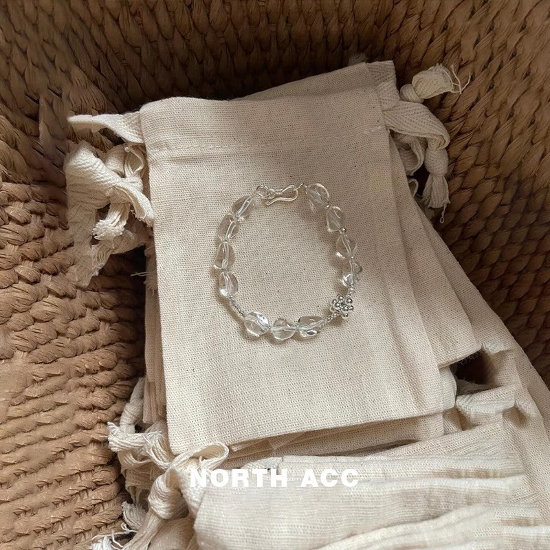 NORTHACC新中式果实吊坠手链精致小众天然随形白水晶手串S925纯银