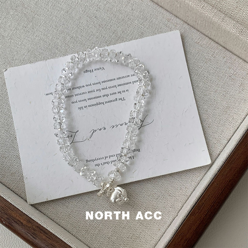 NORTHACC新中式切面白水晶手链女复古小众设计高级感手串S925银