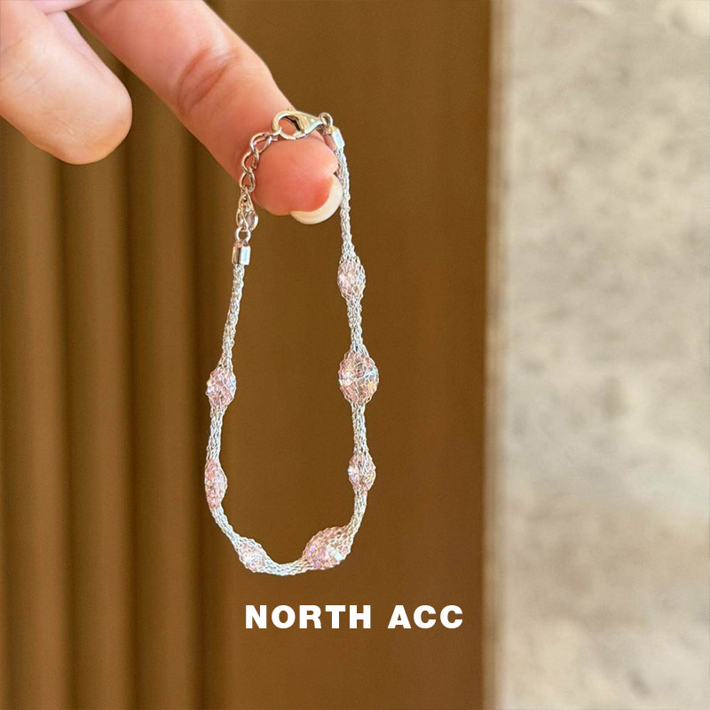 NORTHACC彩色宝石花丝网兜手链女轻奢小众设计感个性高级感通勤