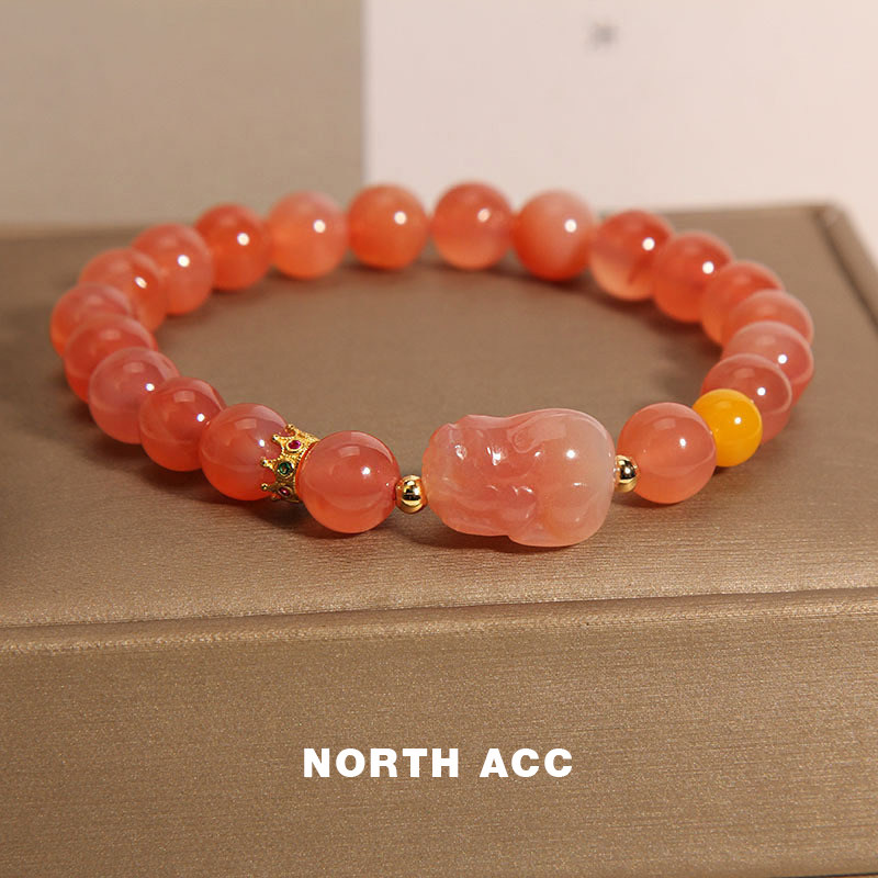 NORTHACC新中式天然盐源玛瑙手链女小众设计轻奢高级感貔貅手串