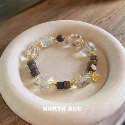 NORTHACC新中式小众高级感天然水晶手链沉香黄塔晶白水晶转运手串