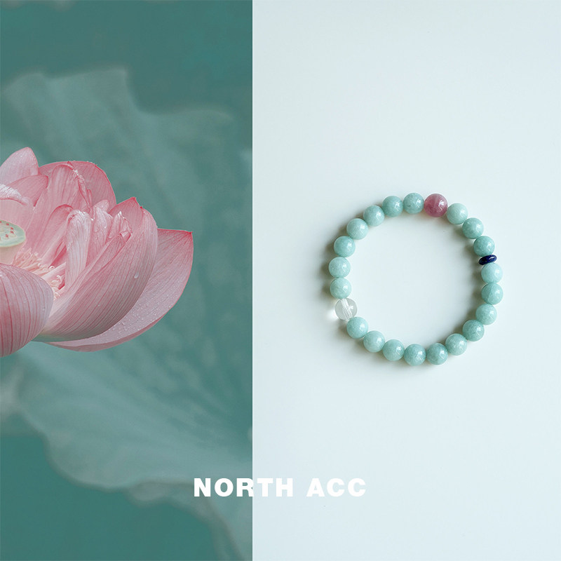 NORTHACC新中式复古天然紫马粉水晶手串女翡翠玉髓高级感手链转运