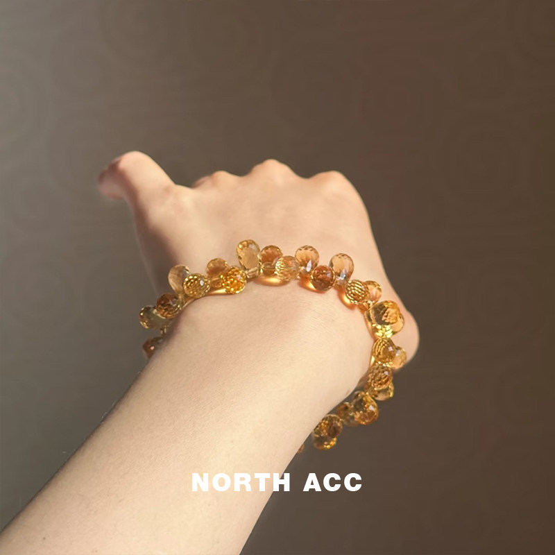 NORTHACC新中式天然黄水晶水滴异形手串转运小众设计高级感手链