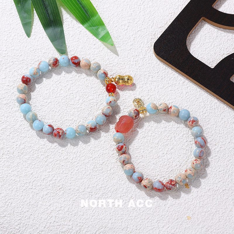NORTHACC新中式寿山石粉水晶貔貅手串清新复古小众设计感手串转运