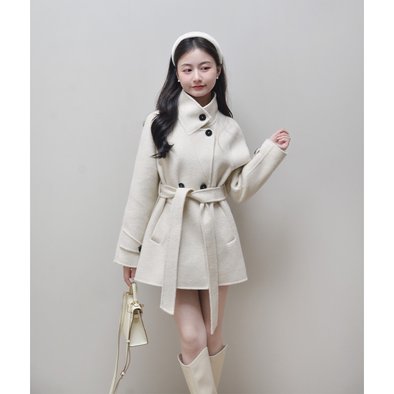 小娜椒小个子双面呢羊毛毛呢外套