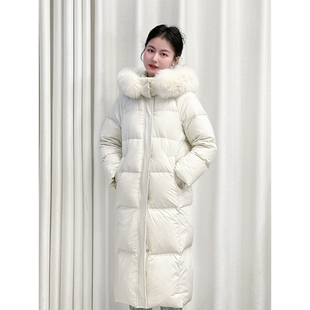 【奶芙云间】小娜椒小个子米灰韩系百搭廓形可拆帽休闲长羽绒服女